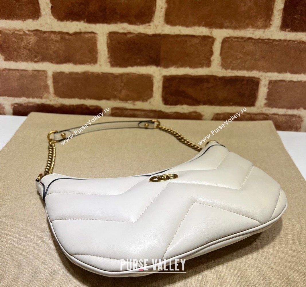 Gucci GG Marmont Leather Small Shoulder Bag 777263 White 2024 (DLH-240118027)