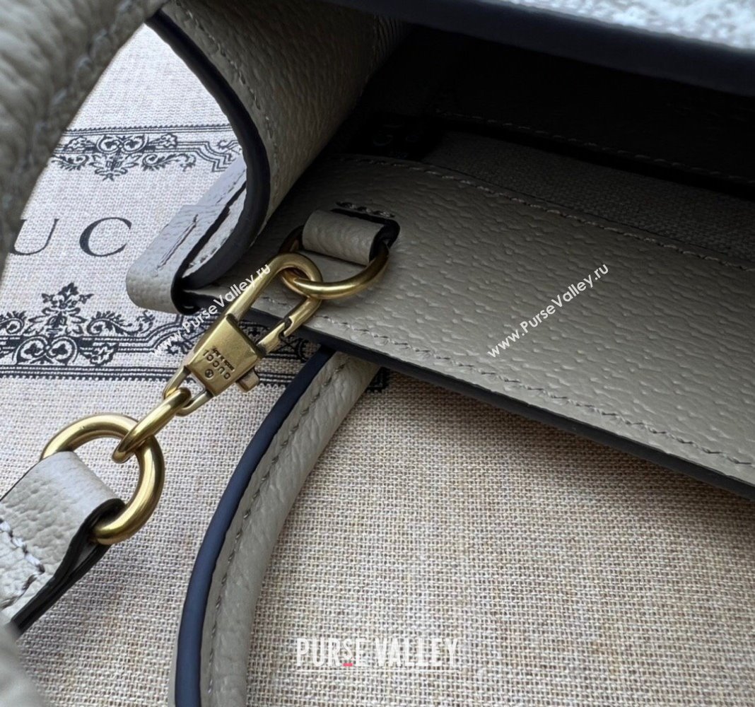 Gucci GG Canvas Mini Tote bag with Interlocking G Oatmeal Beige/White 2024 671623 (DLH-240118031)