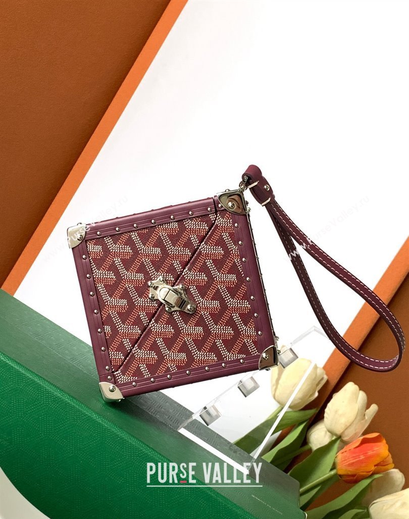 Goyard De Trunk Clutch Bag Burgundy 2024 (ZHANG-240119037)