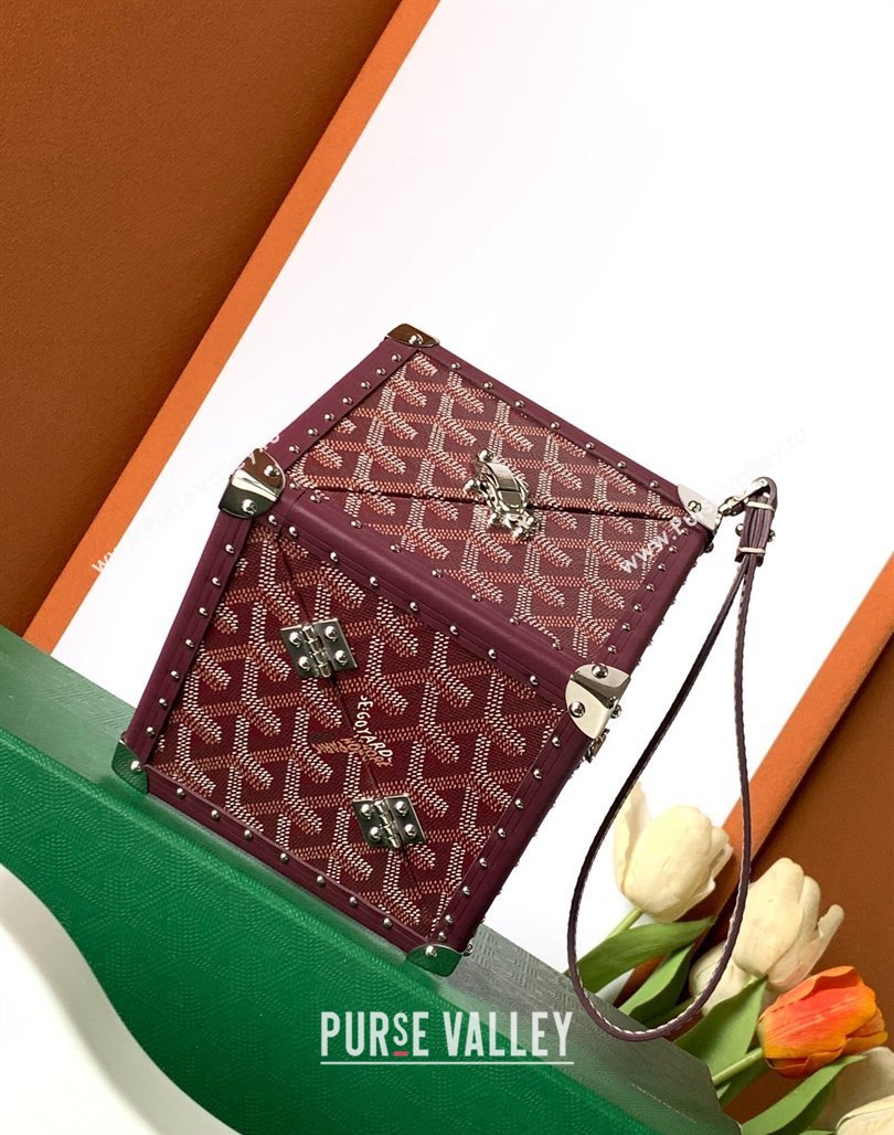 Goyard De Trunk Clutch Bag Burgundy 2024 (ZHANG-240119037)