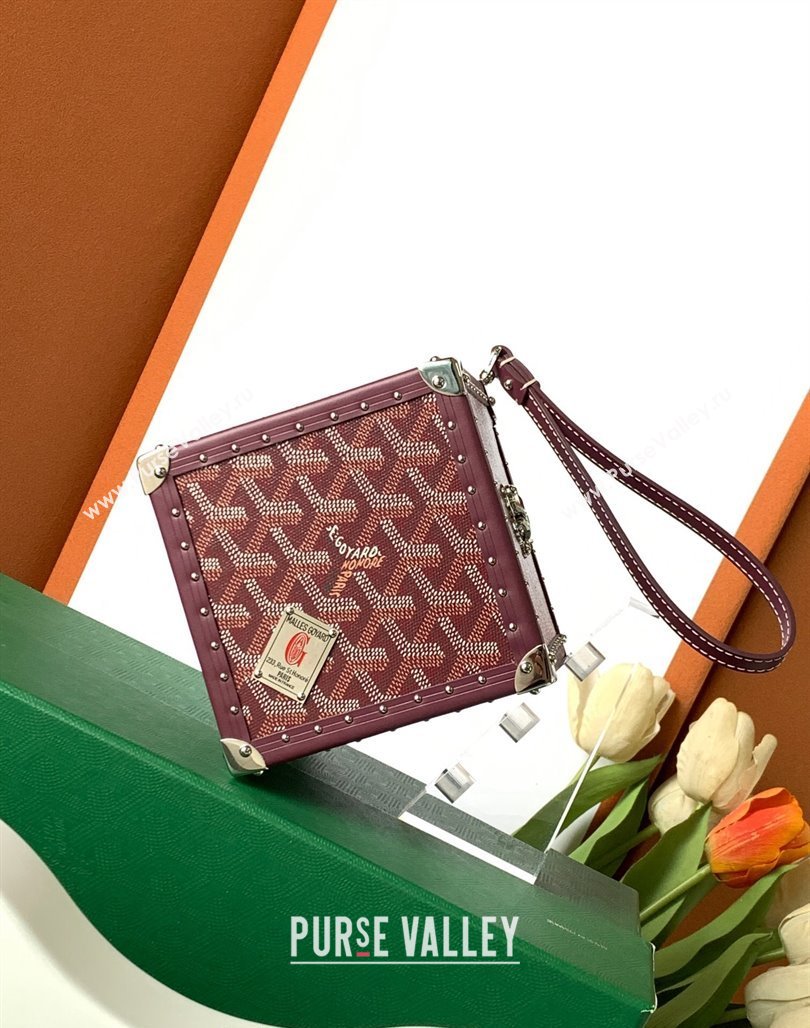 Goyard De Trunk Clutch Bag Burgundy 2024 (ZHANG-240119037)