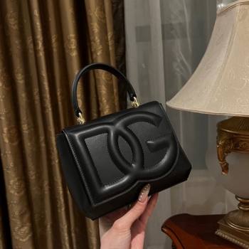 Dolce Gabbana DG Logo Top Handle Bag in Calf Leather Black 2024 (TZ-240119157)