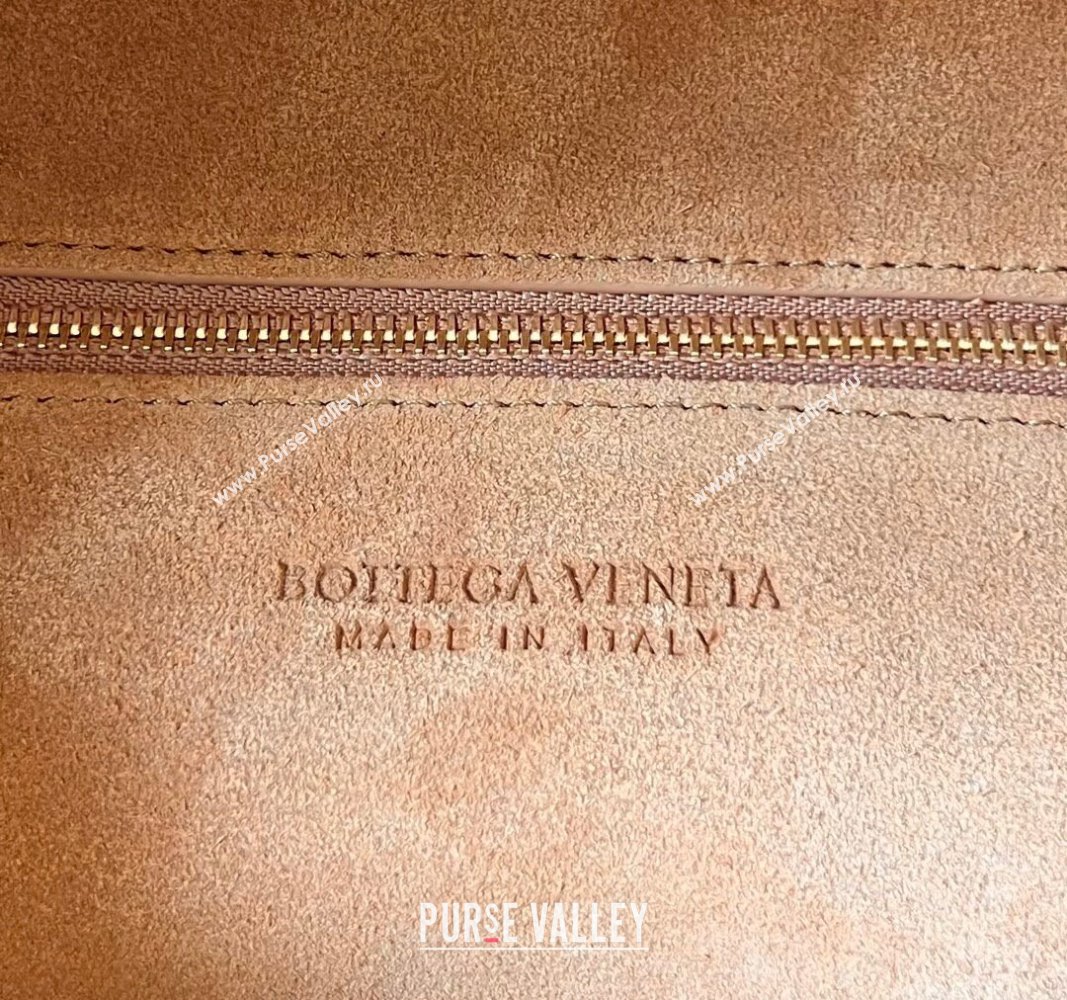 Bottega Veneta Large Hop Hobo Bag Intrecciato Suede Tan Brown 2023 763970 (WT-240119098)