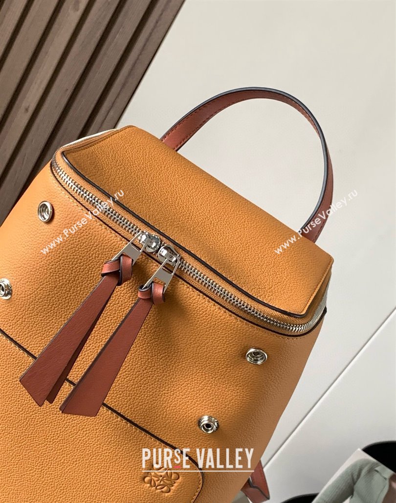 Loewe Goya Backpack Bag in Soft Grained Calfskin Orange 2024 9040 (Ys-240119088)