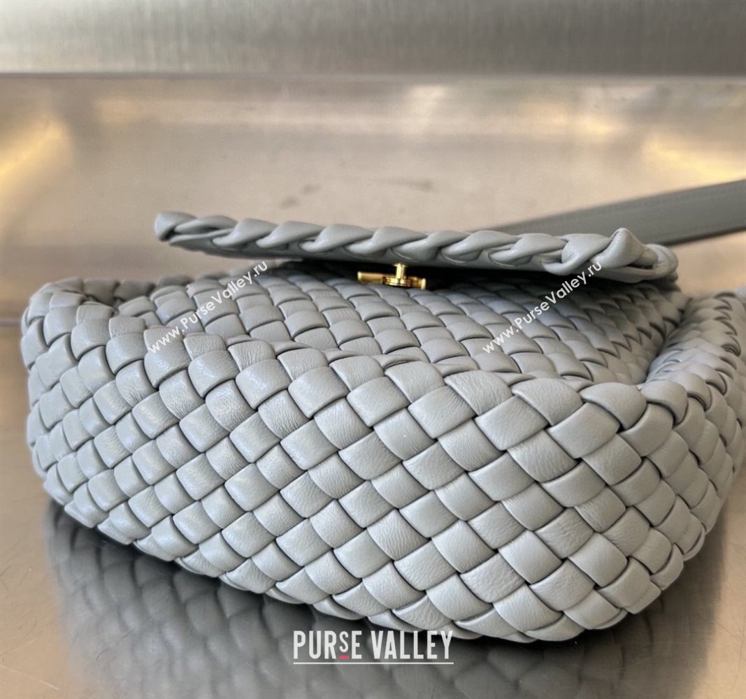 Bottega Veneta Mini Cobble Shoulder Bag in Padded Intrecciato Leather Agate grey 2024 762711 (WT-240119105)