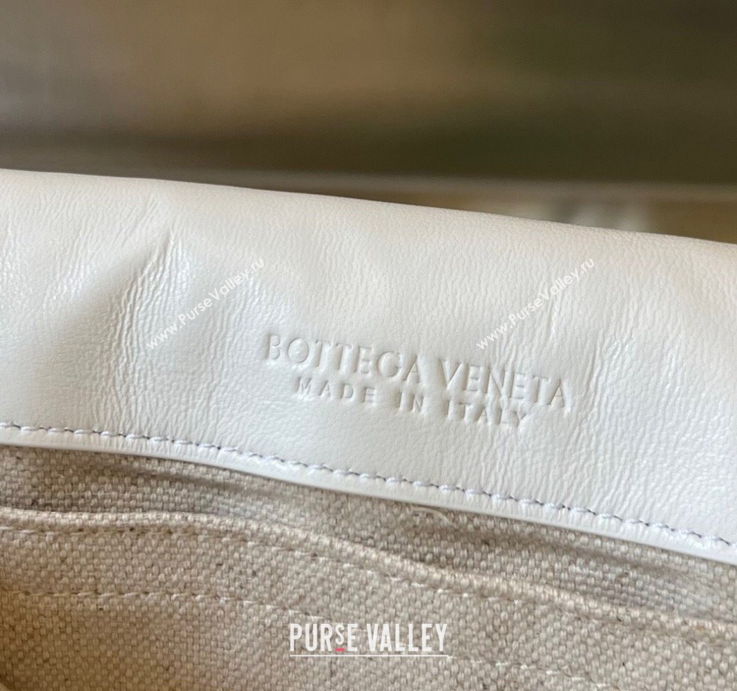 Bottega Veneta Mens Small Cobble Messenger in Padded Intrecciato Leather White 2024 755659 (WT-240119107)