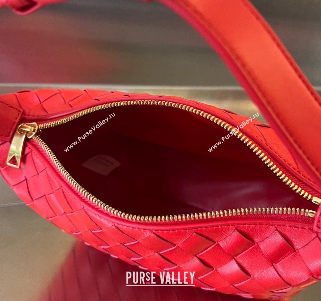 Bottega Veneta Mini Wallace Shoulder Bag in Intrecciato Soft Calfskin Leather 754443 Red 2024 (MS-240119113)