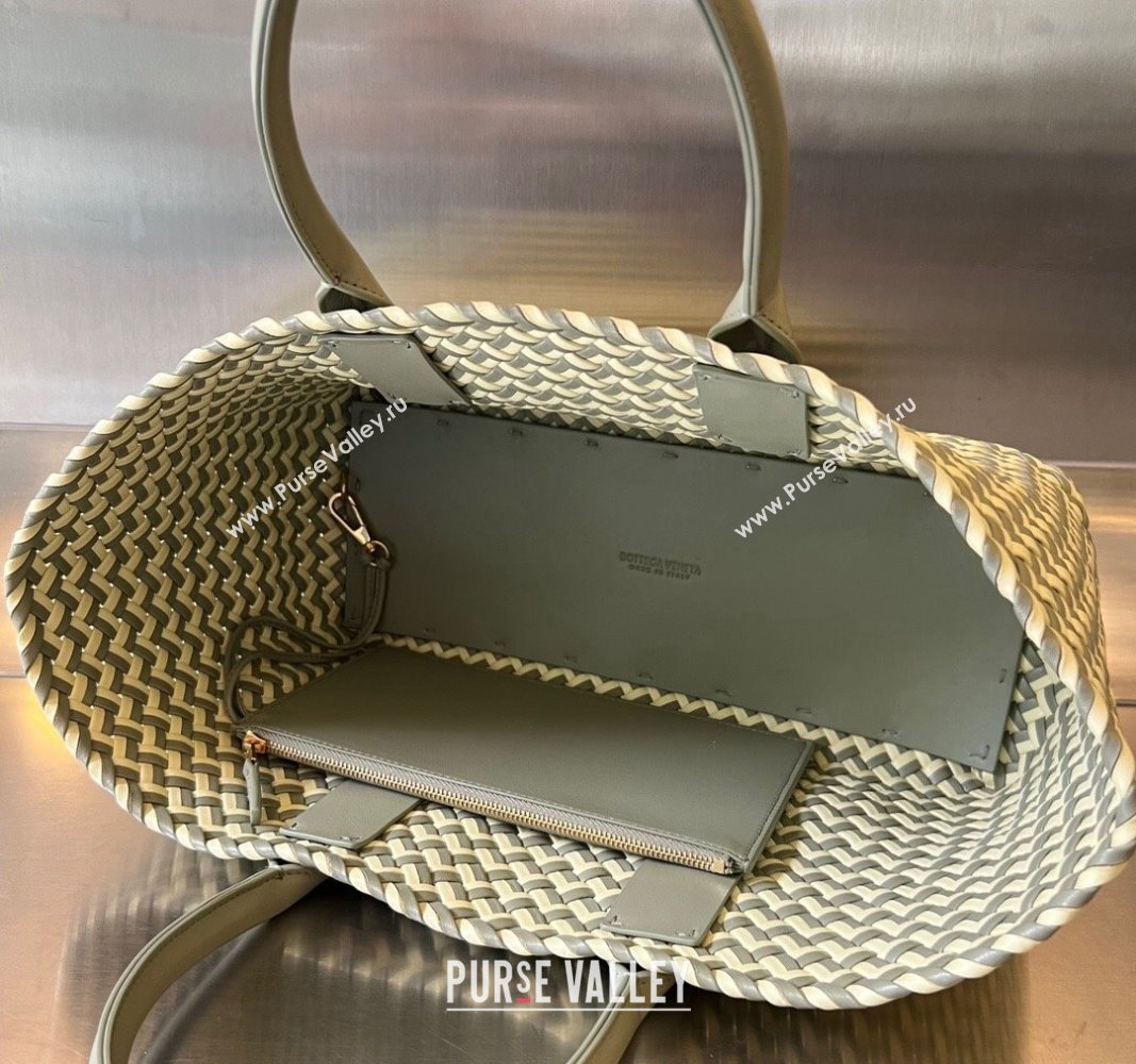 Bottega Veneta Medium Cabat Tote Bag in Intrecciato Leather Green/yellow 2023 730315 (WT-240119118)