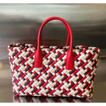 Bottega Veneta Medium Cabat Tote Bag in Intrecciato Leather Red/Multicolor 2023 730315 (WT-240119119)