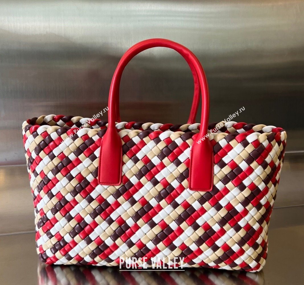 Bottega Veneta Medium Cabat Tote Bag in Intrecciato Leather Red/Multicolor 2023 730315 (WT-240119119)