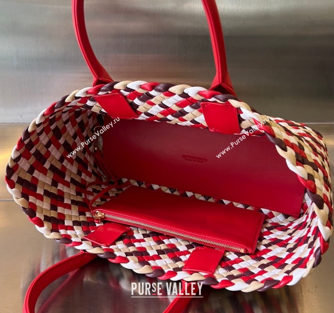 Bottega Veneta Medium Cabat Tote Bag in Intrecciato Leather Red/Multicolor 2023 730315 (WT-240119119)