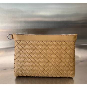 Bottega Veneta Medium Intrecciato Zipped Pouch in Intrecciato Leather 651852 Acorn Brown 2024 (WT-240119121)