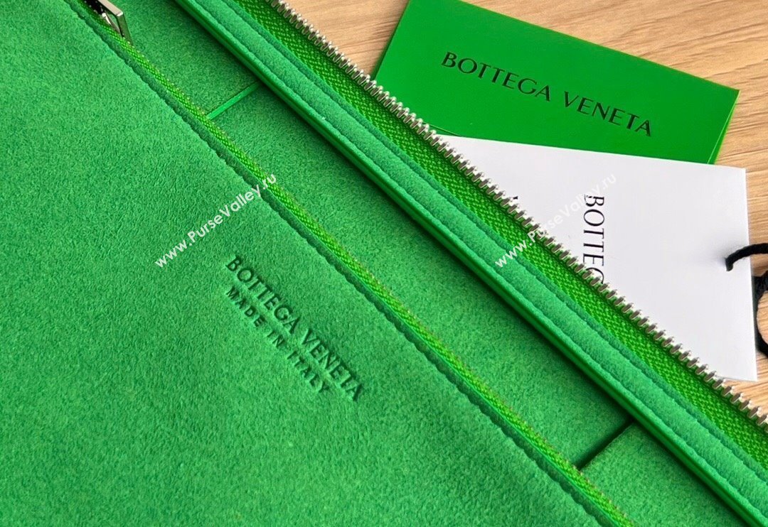 Bottega Veneta Arco Document Case Pouch in Intrecciato Leather 680169 Green 2024 (WT-240119124)