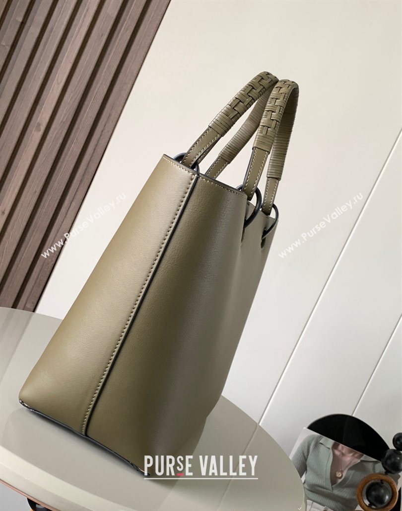 Loewe Small Anagram Tote bag in classic calfskin Dark Khaki Green 2024 9300 (Ys-240119091)