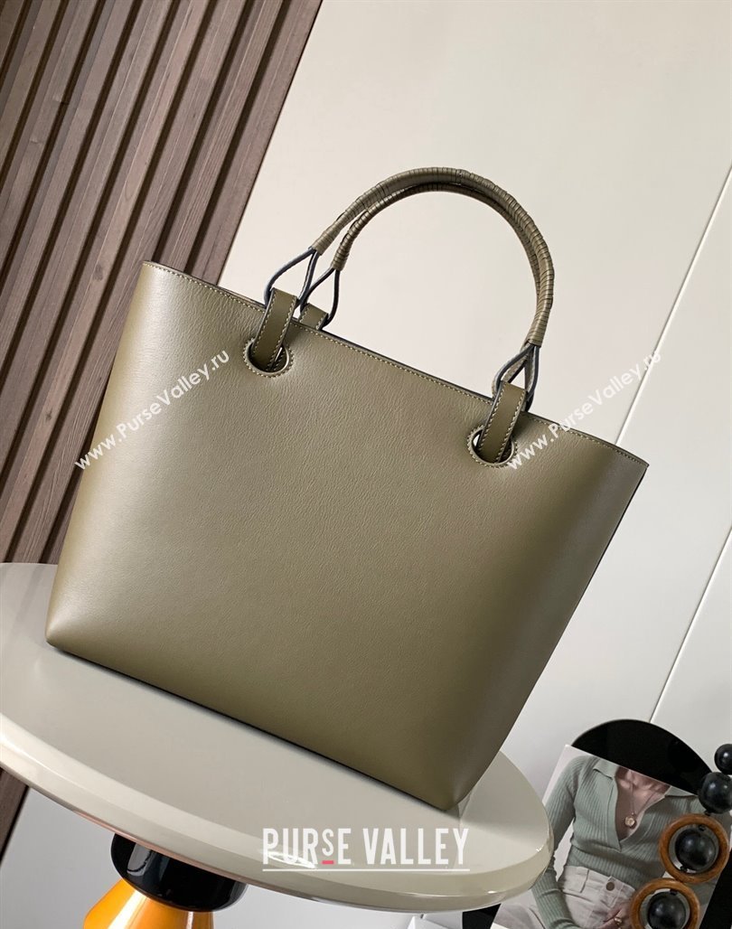 Loewe Small Anagram Tote bag in classic calfskin Dark Khaki Green 2024 9300 (Ys-240119091)