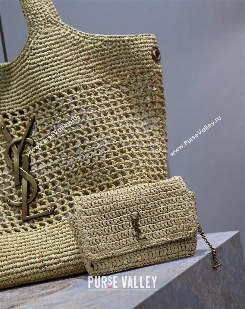 Saint Laurent Icare Maxi Shopping Bag in Woven Raffia Straw 698651 Beige 2025 (nana-250409042)