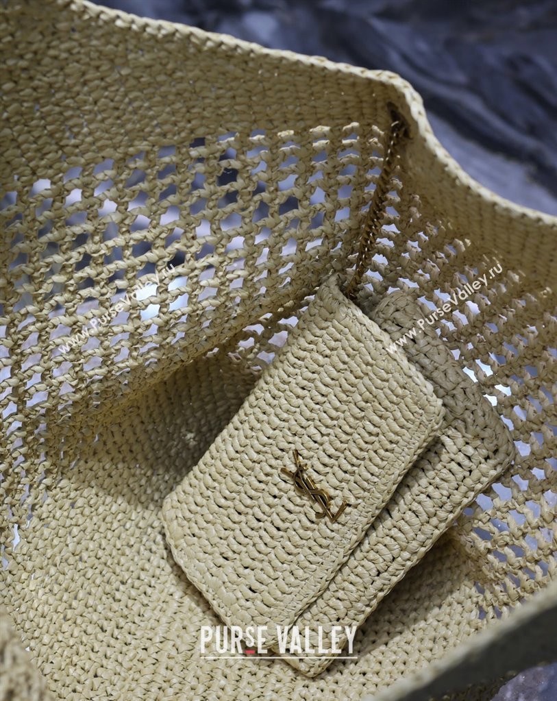 Saint Laurent Icare Maxi Shopping Bag in Woven Raffia Straw 698651 Beige 2025 (nana-250409042)