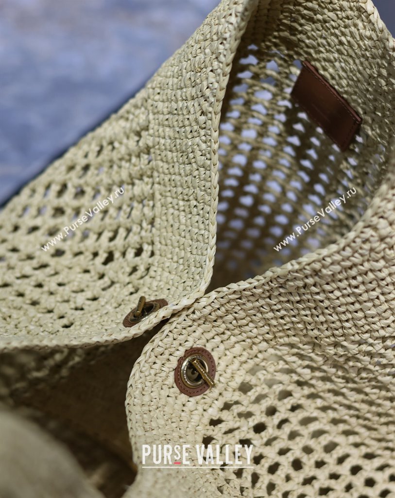Saint Laurent Icare Maxi Shopping Bag in Woven Raffia Straw 698651 Beige 2025 (nana-250409042)