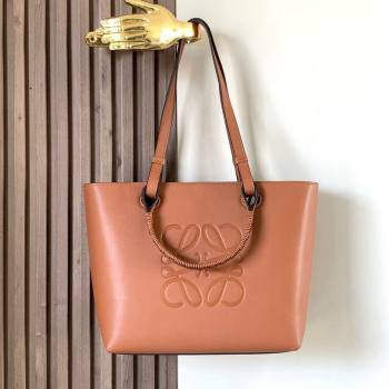 Loewe Small Anagram Tote bag in classic calfskin Tan Brown 2024 9300 (Ys-240119093)