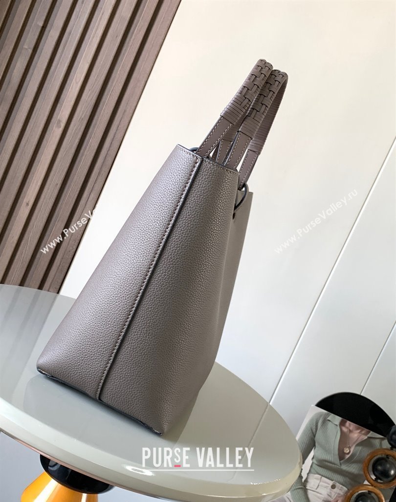 Loewe Small Anagram Tote bag in grained calfskin Grey 2024 9300 (Ys-240119094)