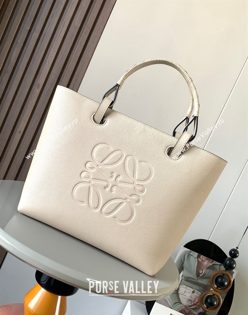 Loewe Small Anagram Tote bag in grained calfskin White 2024 9300 (Ys-240119095)