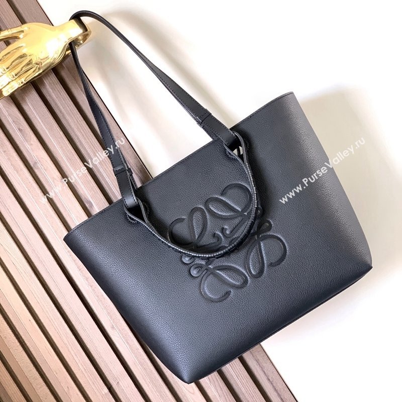 Loewe Small Anagram Tote bag in grained calfskin Black 2024 9300 (Ys-240119096)