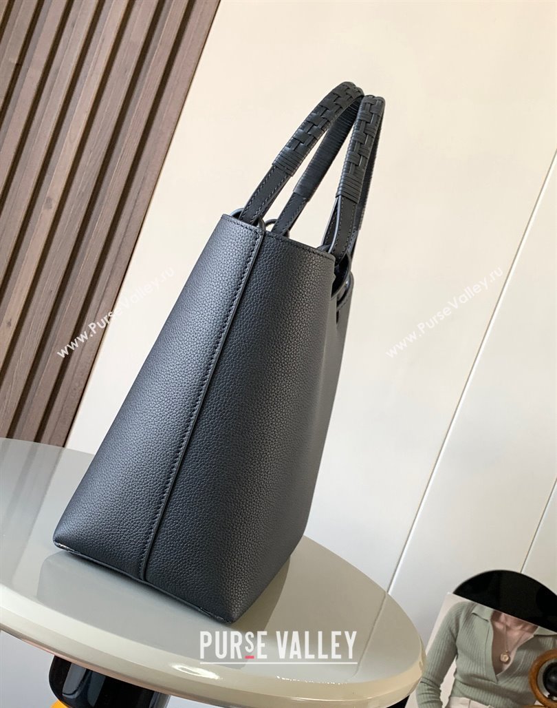 Loewe Small Anagram Tote bag in grained calfskin Black 2024 9300 (Ys-240119096)