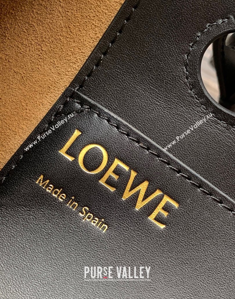 Loewe Small Anagram Tote bag in grained calfskin Black 2024 9300 (Ys-240119096)