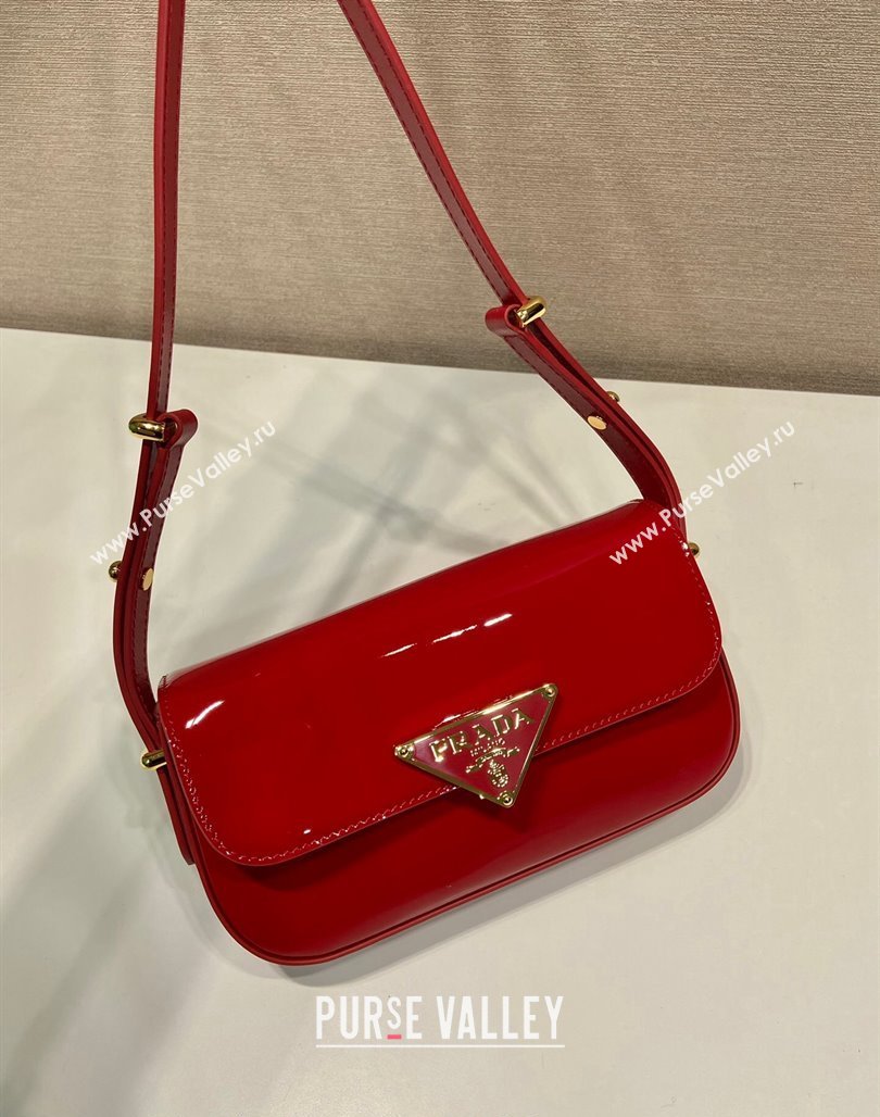 Prada Patent Leather shoulder bag 1BD339 Red 2024 (YZ-240118108)