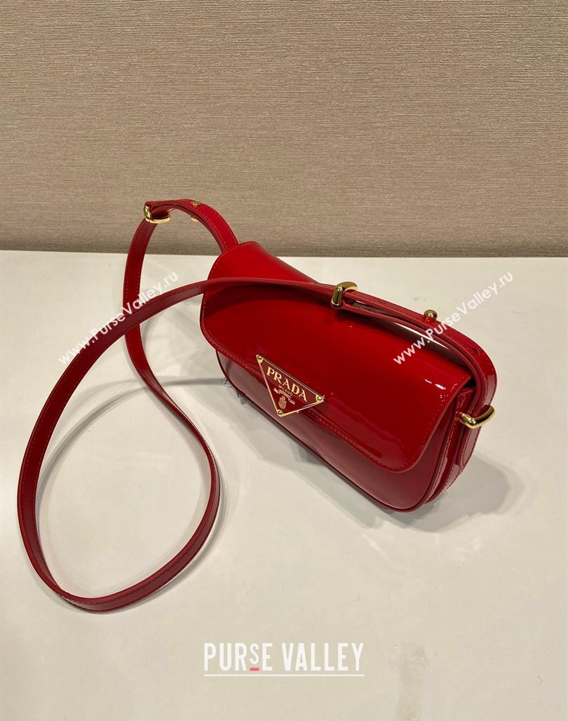 Prada Patent Leather shoulder bag 1BD339 Red 2024 (YZ-240118108)