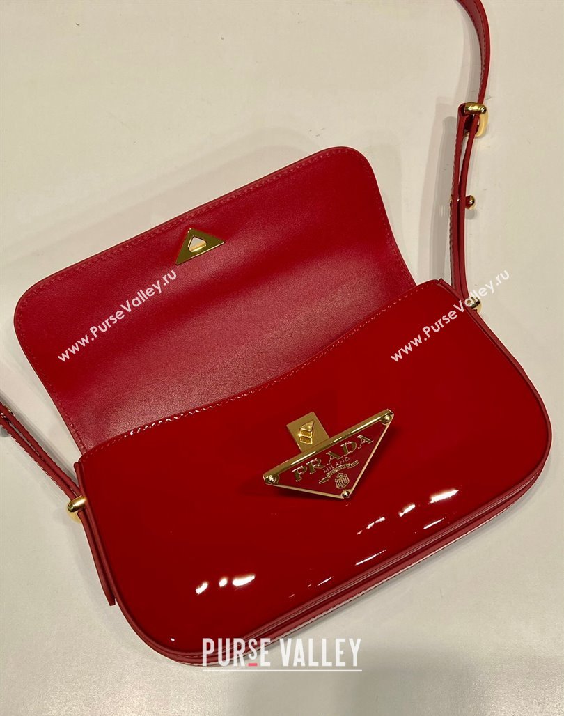 Prada Patent Leather shoulder bag 1BD339 Red 2024 (YZ-240118108)