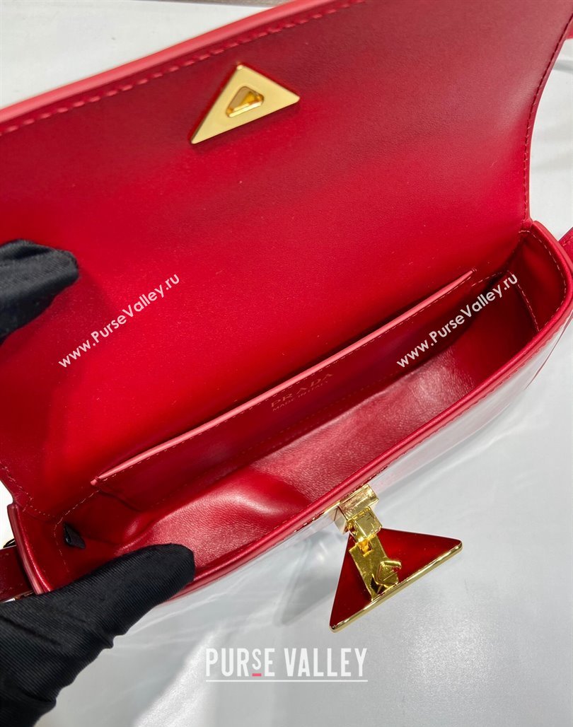 Prada Patent Leather shoulder bag 1BD339 Red 2024 (YZ-240118108)