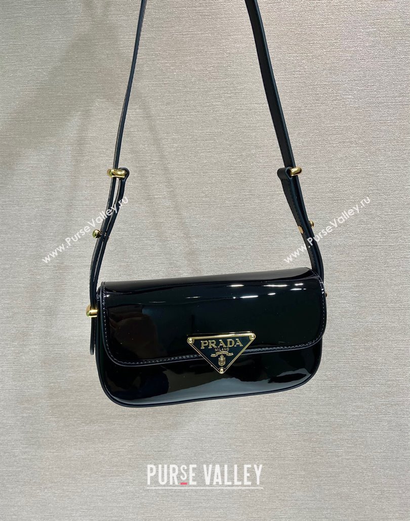 Prada Patent Leather shoulder bag 1BD339 Black 2024 (YZ-240118109)