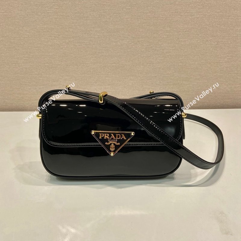 Prada Patent Leather shoulder bag 1BD339 Black 2024 (YZ-240118109)