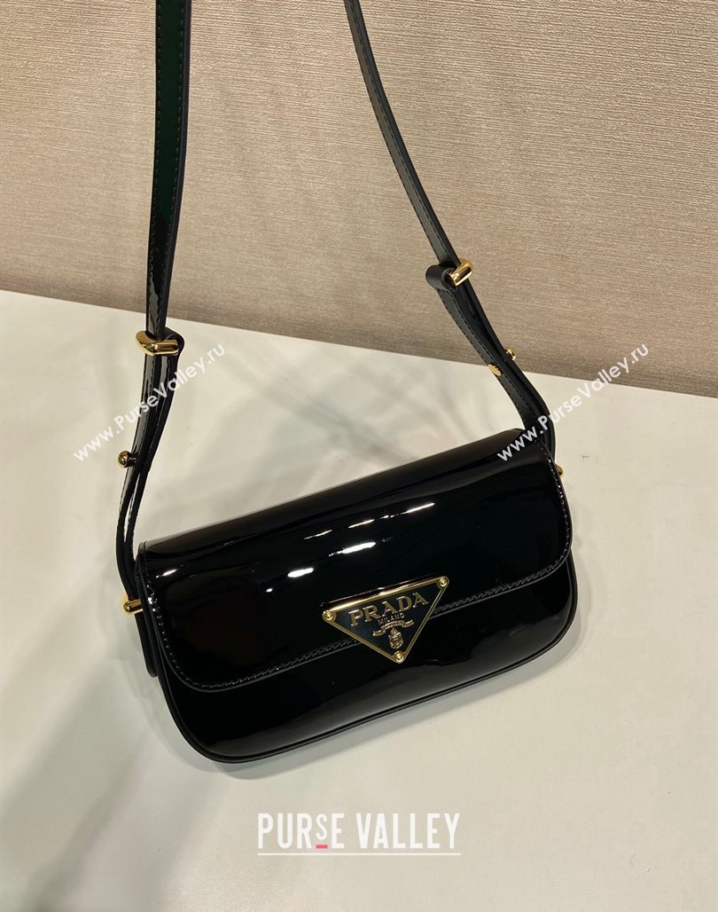 Prada Patent Leather shoulder bag 1BD339 Black 2024 (YZ-240118109)