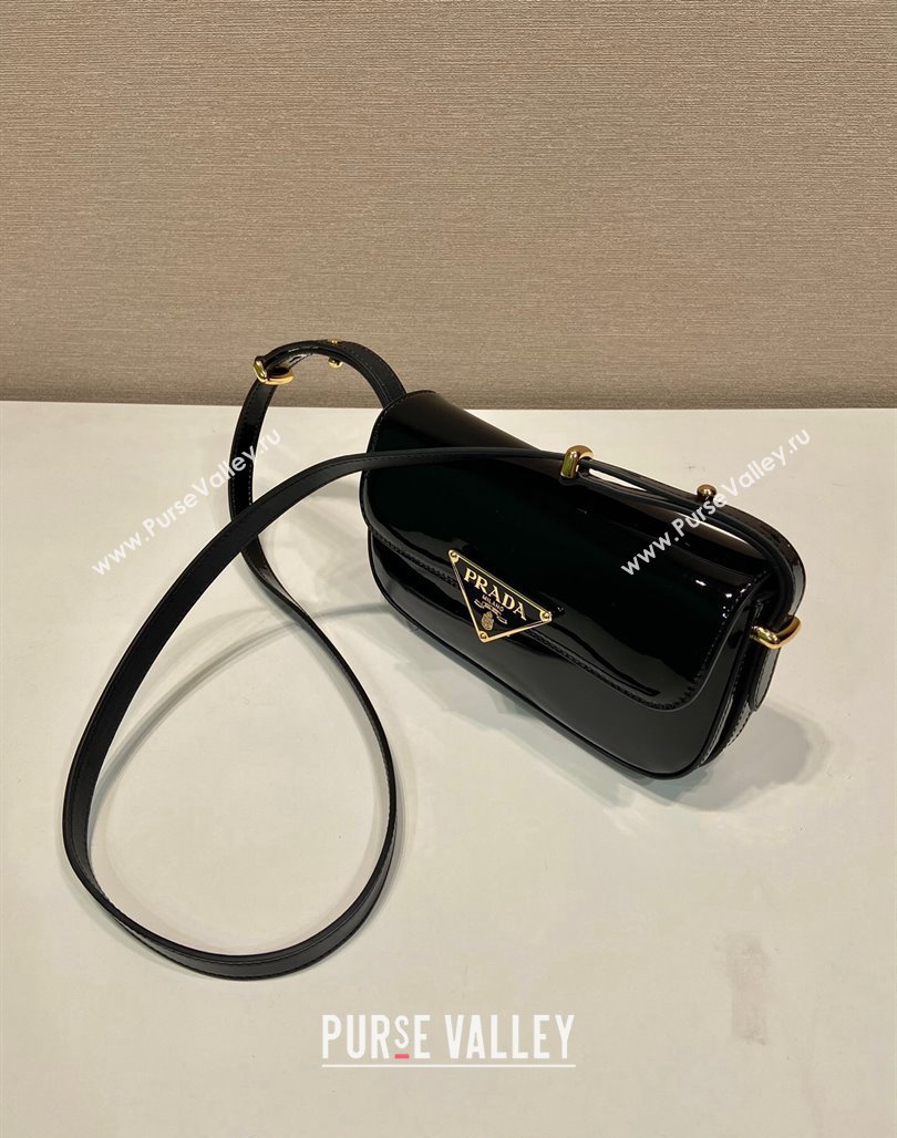 Prada Patent Leather shoulder bag 1BD339 Black 2024 (YZ-240118109)