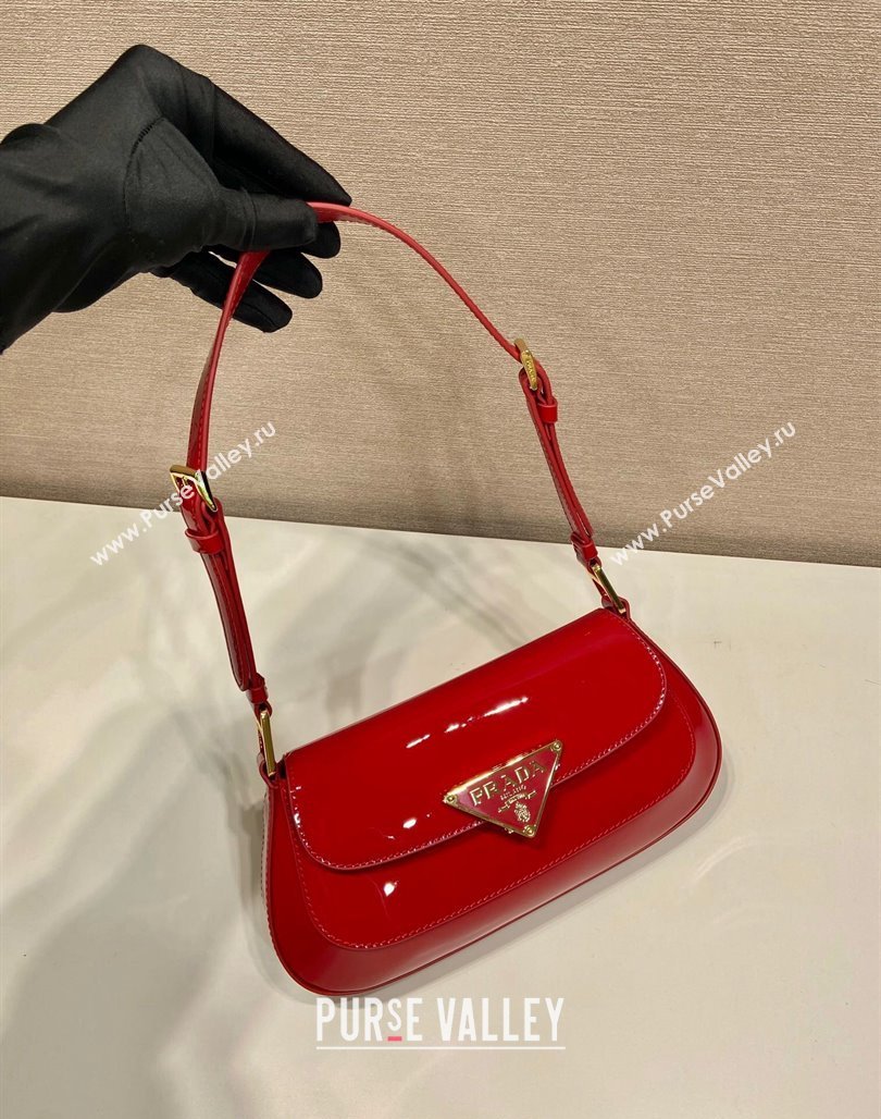 Prada Patent Leather shoulder bag 1BD345 Red 2024 (YZ-240118110)