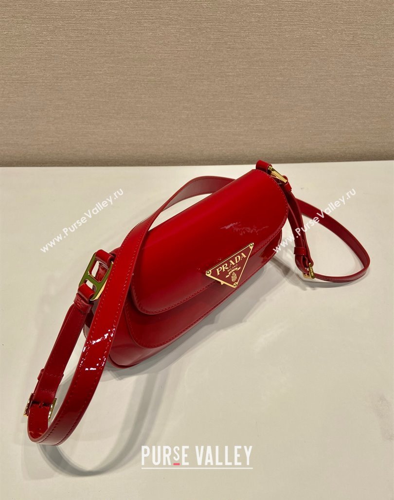 Prada Patent Leather shoulder bag 1BD345 Red 2024 (YZ-240118110)