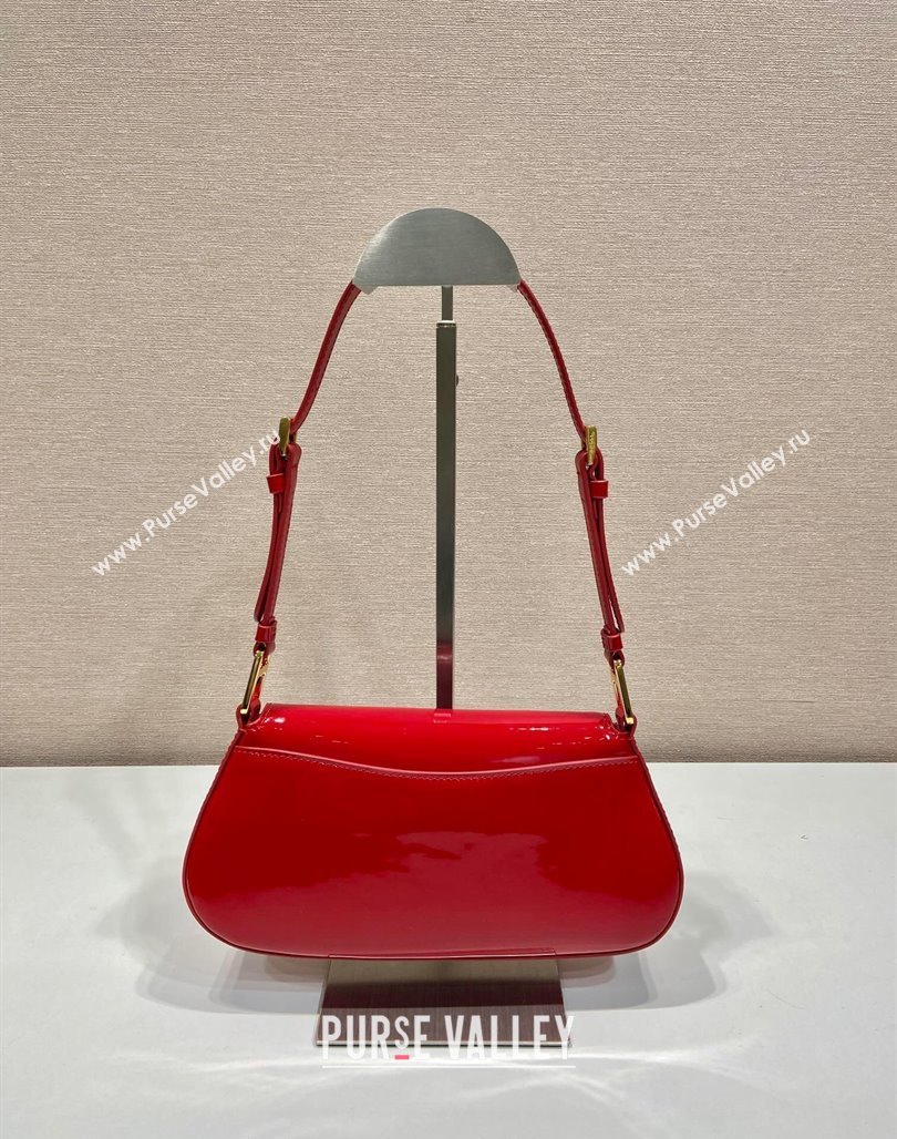 Prada Patent Leather shoulder bag 1BD345 Red 2024 (YZ-240118110)