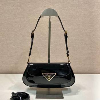 Prada Patent Leather shoulder bag 1BD345 Black 2024 (YZ-240118111)