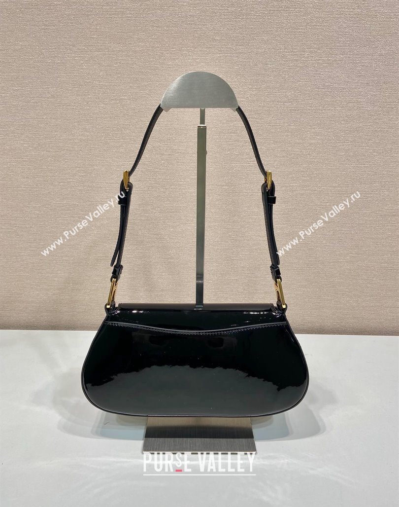 Prada Patent Leather shoulder bag 1BD345 Black 2024 (YZ-240118111)