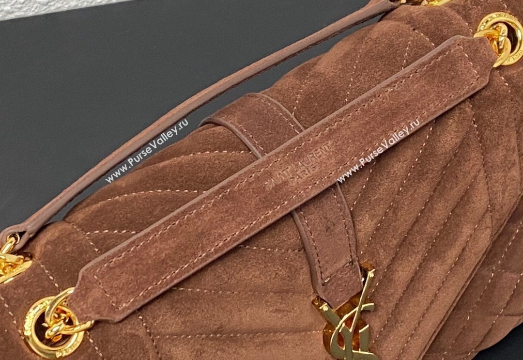 Saint Laurent Envelope Medium Bag in Suede 487206 Dark Brown 2024 (YY-240118099)