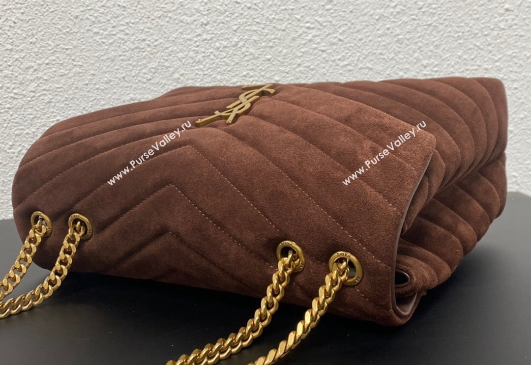 Saint Laurent Loulou Large Bag in Y Suede 459749 Dark Brown 2024 (YY-240118100)