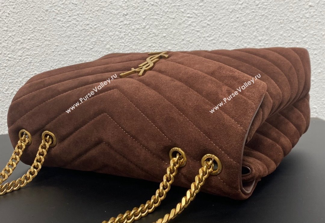 Saint Laurent Loulou Large Bag in "Y" Suede 459749 Dark Brown 2025 (YY-250924109)
