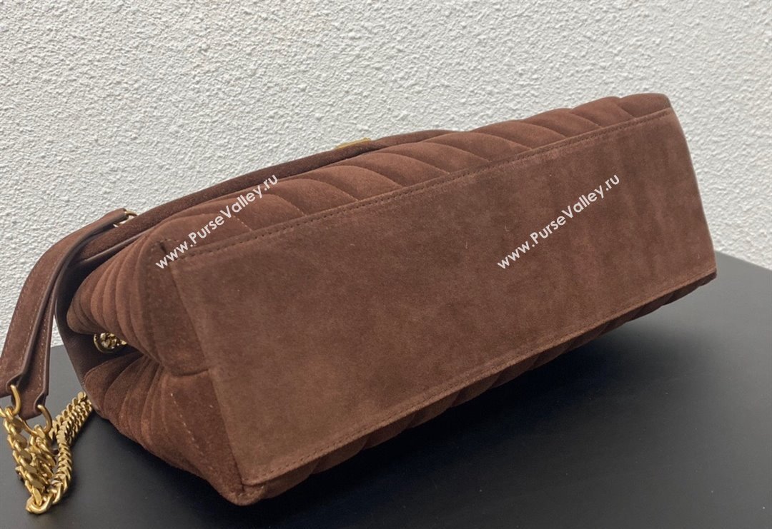 Saint Laurent Loulou Large Bag in "Y" Suede 459749 Dark Brown 2025 (YY-250924109)