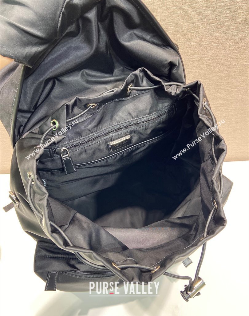 Prada Mens Re-Nylon and leather backpack bag 2VZ108 Black 2024 (YZ-240119009)