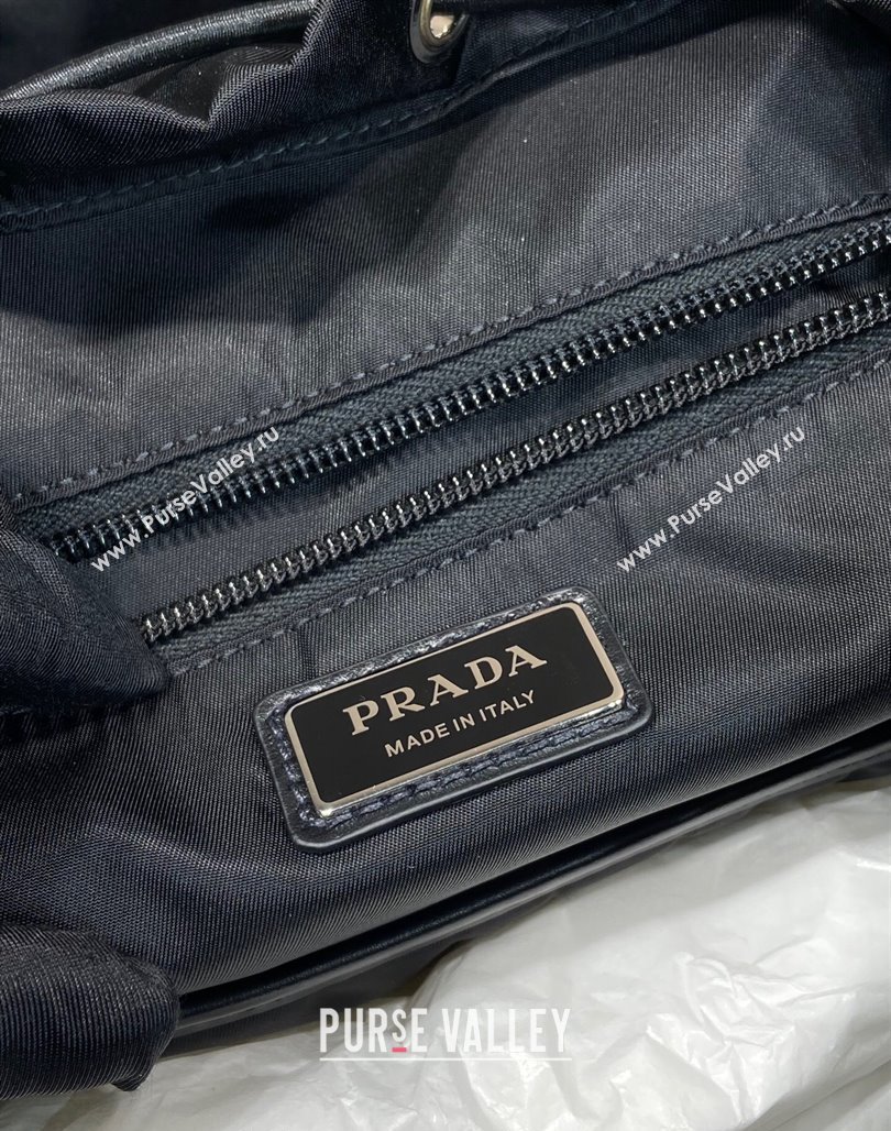 Prada Mens Re-Nylon and leather backpack bag 2VZ108 Black 2024 (YZ-240119009)