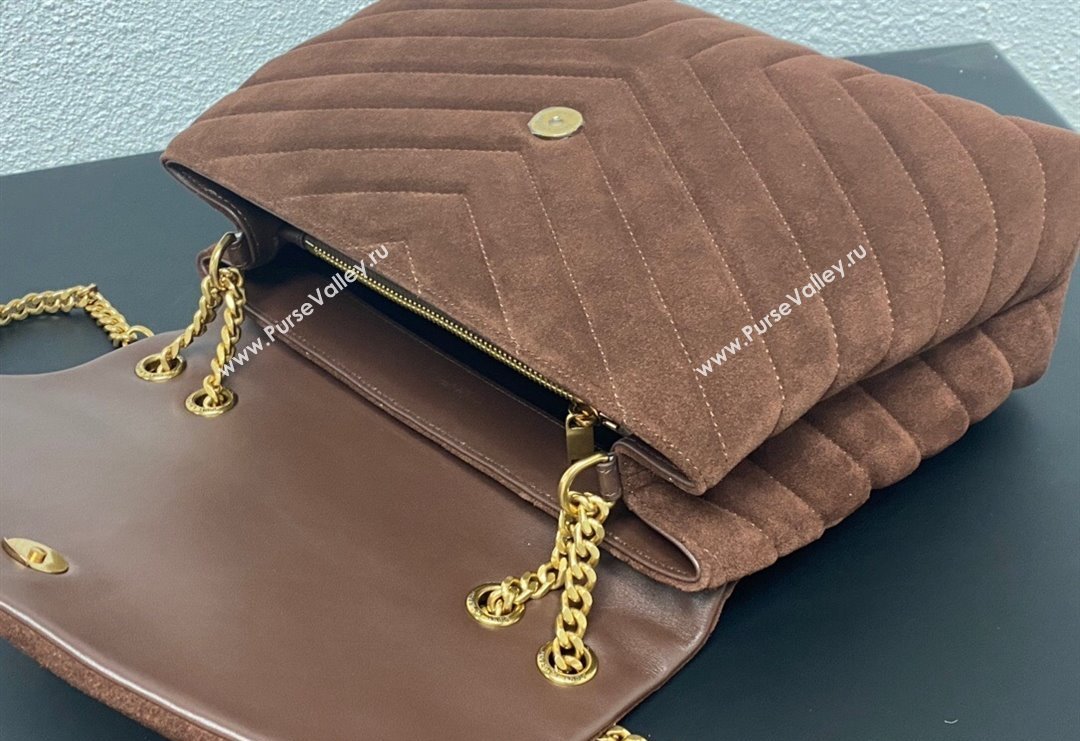Saint Laurent Loulou Large Bag in "Y" Suede 459749 Dark Brown 2025 (YY-250924109)