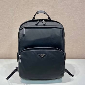 Prada Re-Nylon and Saffiano leather backpack bag 2VZ104 Black 2024 (YZ-240119010)