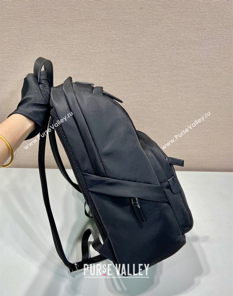 Prada Re-Nylon and Saffiano leather backpack bag 2VZ104 Black 2024 (YZ-240119010)